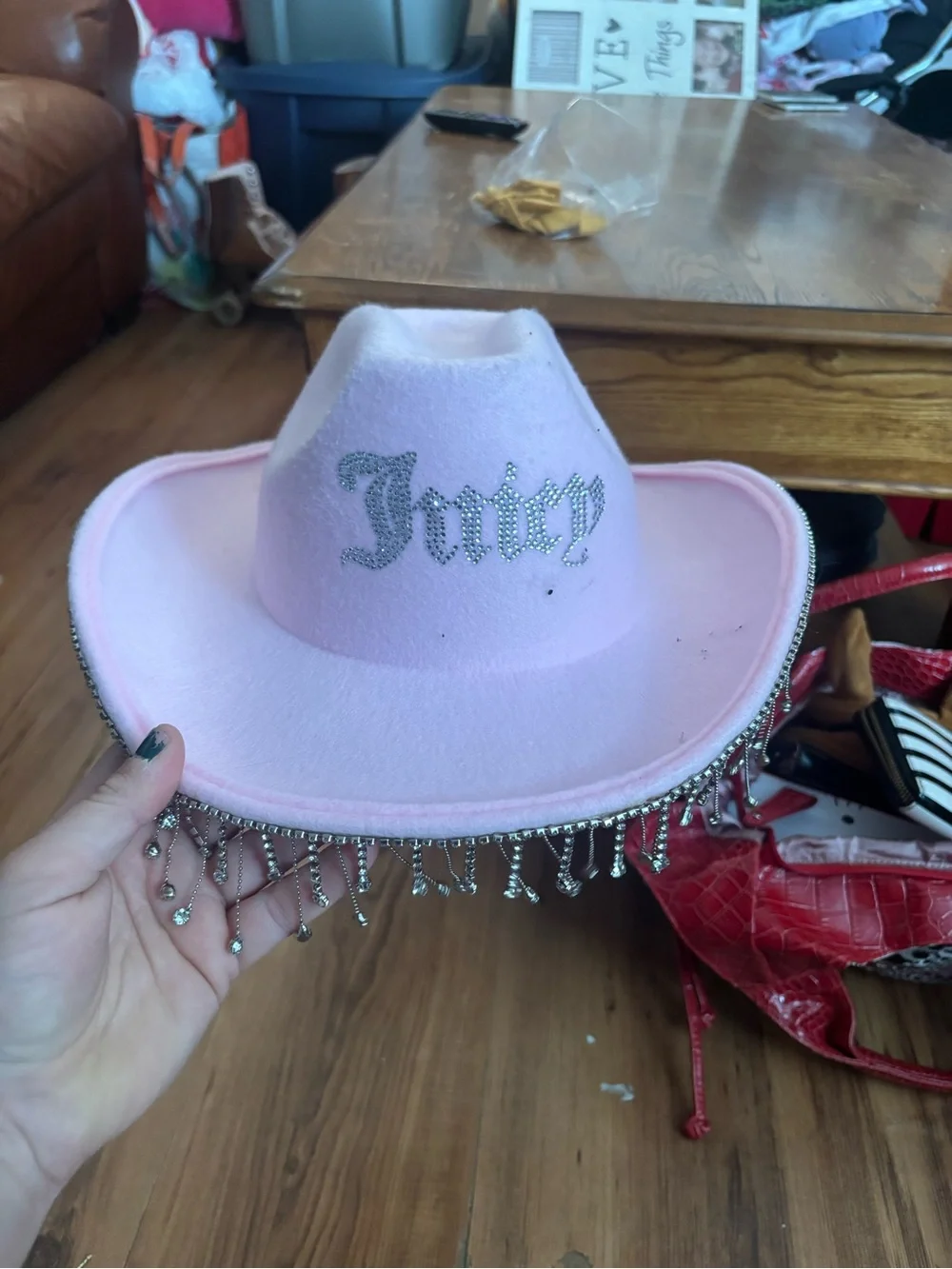 Juicy couture pink rhinestone cowboy hat